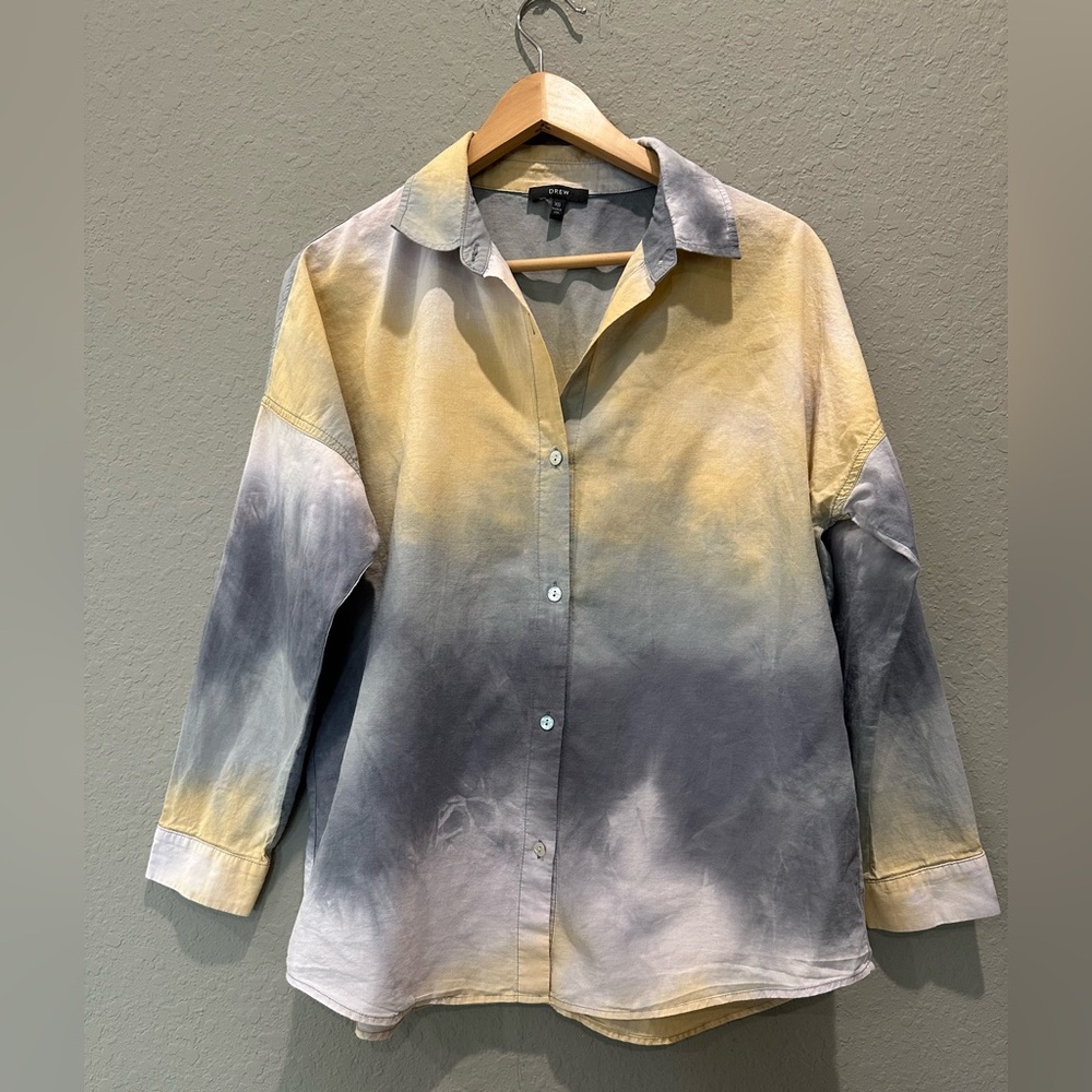 DREW tie dye button down cotton shirt